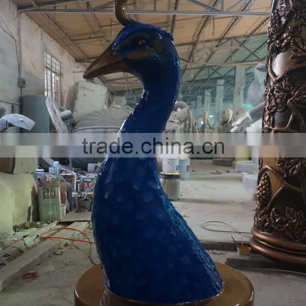 Customized Life-size Fiberglass Peacock Figure photo-5