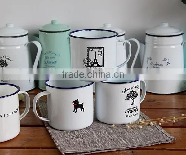 Wholesale Customized Cup Logo Printing Camping Enamel Mug photo-3