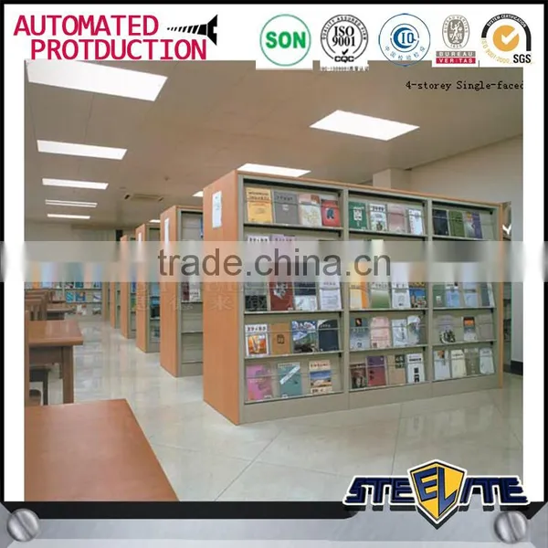 5 Shelves Cheap High Quality Library Furniture Steel Magazine Display Rack photo-5