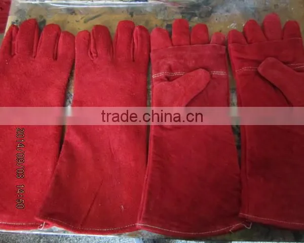 DDSAFETY 2017 Red Cow Split Welding Gloves With Full Lining photo-2