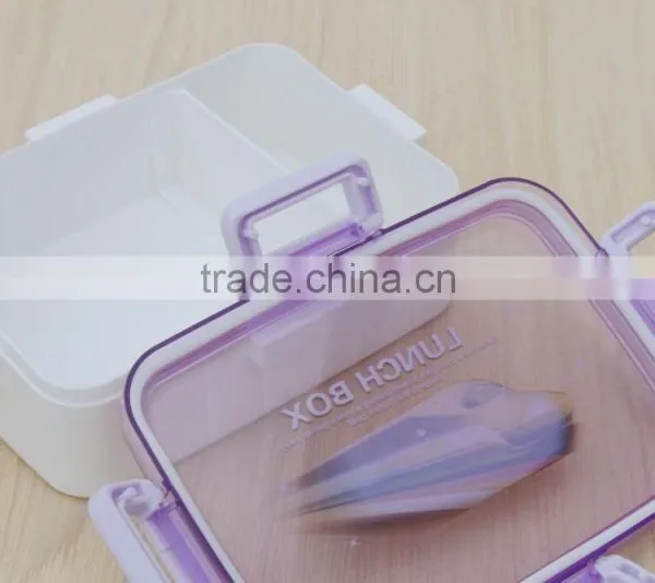 Plastic Rectangular Fresh Preserving Lunch Box With Lock Bento Box photo-4