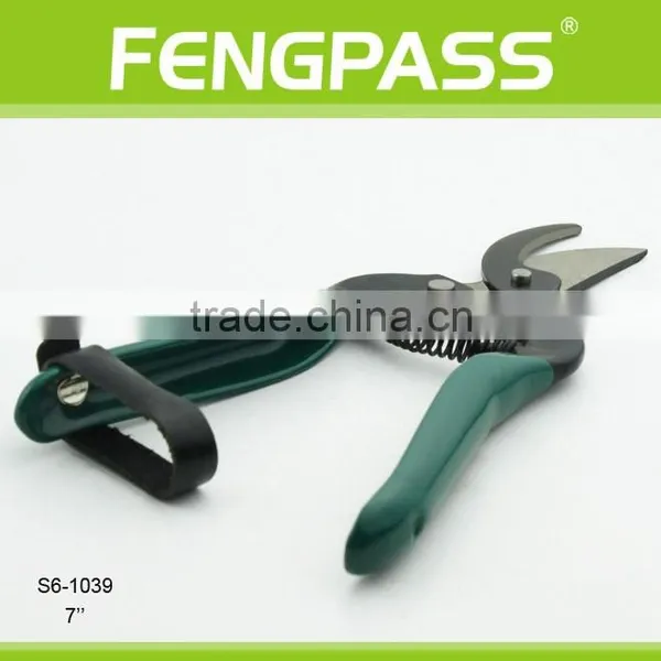 S6-1039 7 Inch Iron Steel and Plastic Handle Strong Cutting Gardening Pruning Garden Scissors photo-4