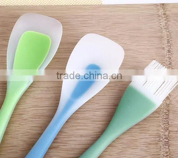 Factory Silicone Handle Colorful Kitchenwares Cooking Tools Set Double Colors Soft Ladle Turner Spoon Kitchen Utensils photo-6