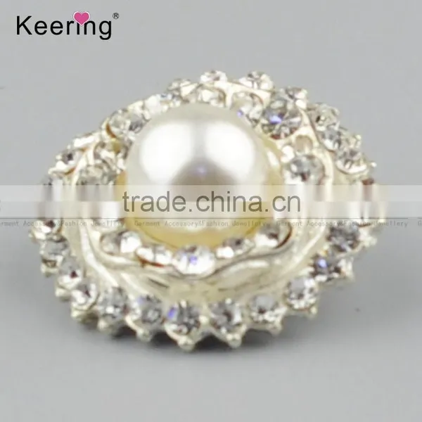 Fashionable Custom Pearl Rhinestone Buttons for Garments WBK-1464 photo-2
