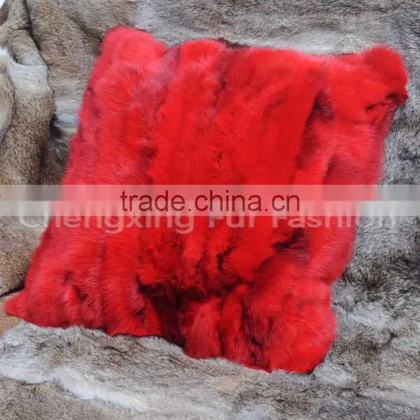 CX-D-17 40x40cm Europe Fashion Patchwork Rabbit Fur Cushions Home Decor Pillow photo-2