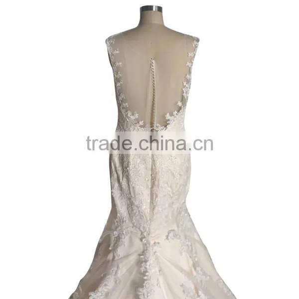 China OEM Long Wedding Dress/Tulle Wedding Gown photo-4