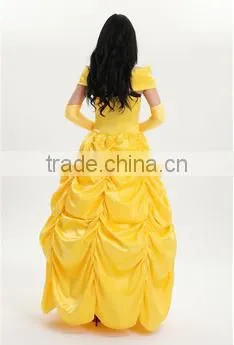 2017 Adult Belle Princess Cosplay Costume Beauty and The Beast Halloween Costume Party Dress photo-2