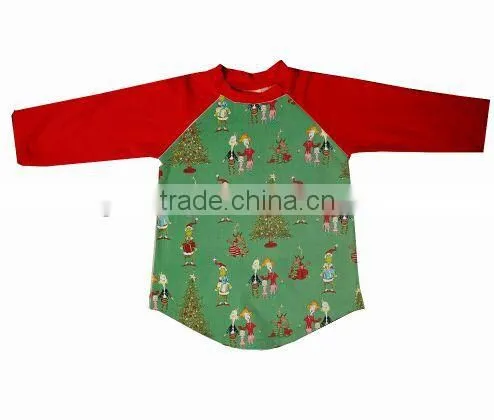 Wholesale Christmas Girl and Boy Icing Raglan Ruffle Raglan Shirt Top photo-2
