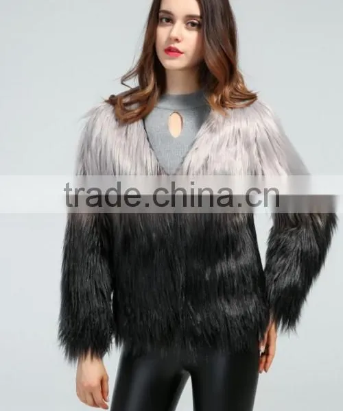 2017 Fake Fur New Autumn and Winter Women Fur Fur Coat Long Sleeves Women Sweater Coat photo-4