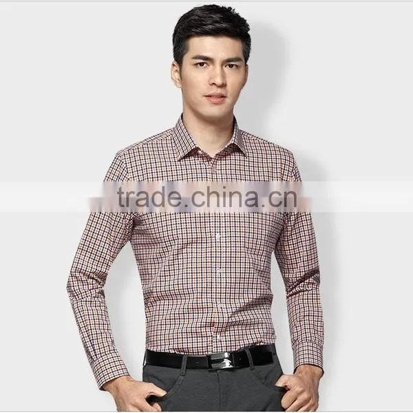 Non Iron Men's Shirt Plaids Shirt Orange Plaids photo-2