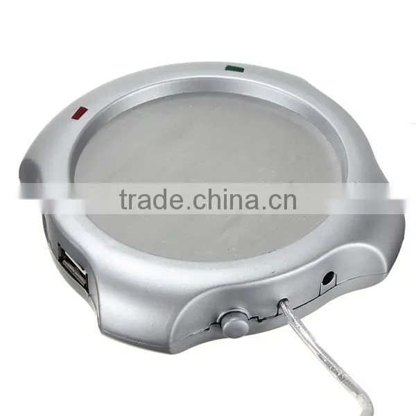 New Arrival Wired Muti-function Tea Coffee Cup Mug Warmer Heater Office Pad With 4 Port Hub USB Gadget For PC For Mac photo-6