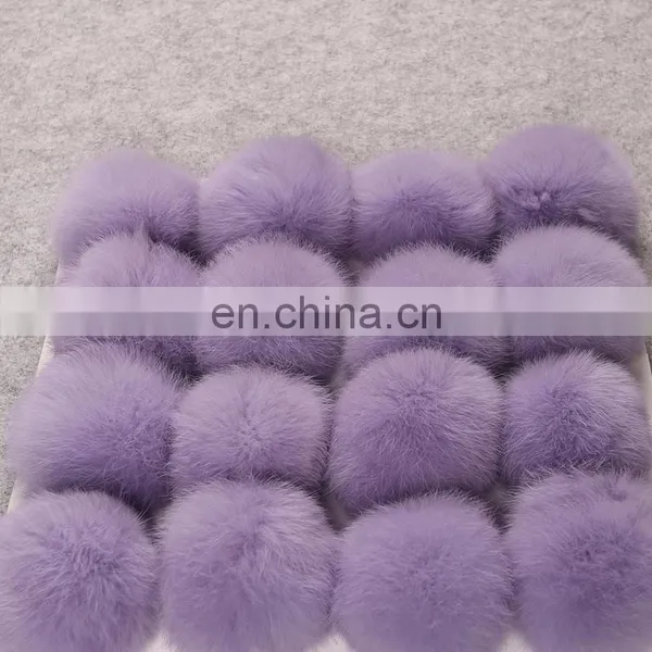 Custom Color Rabbit Fur Pompom Fashion Fur Accessory Rabbit Fur Ball photo-4