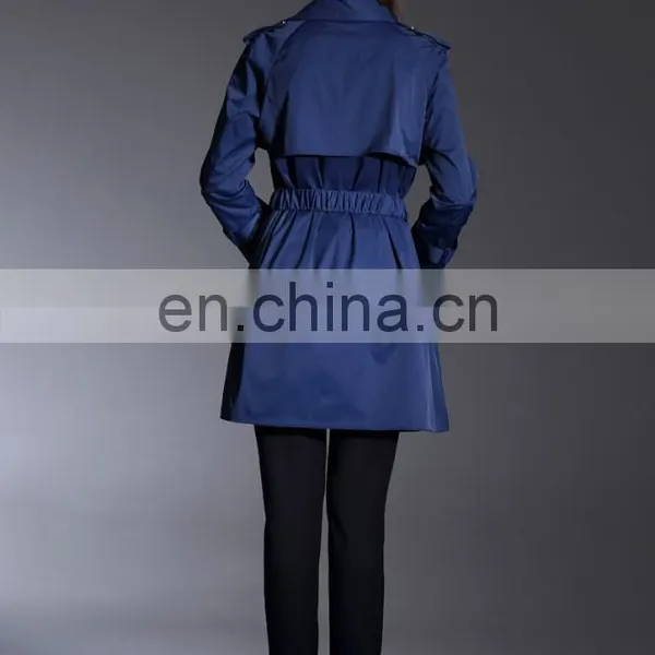 OEM/ODM Fashion Women Trun Down Collare Long Sleeves Formal Wind Coat photo-5