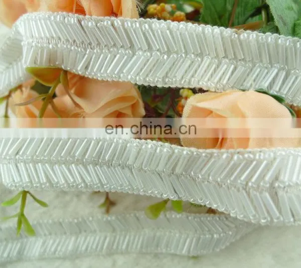 2015 Decorative White Beade Trim for Wedding Fancy Lace Trim for Garment photo-4