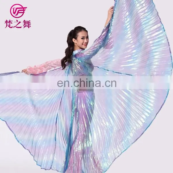 P-9070 Russia Hot Sale Translucent Gradient Color Adult 360 Degree Belly Dance Wings photo-2
