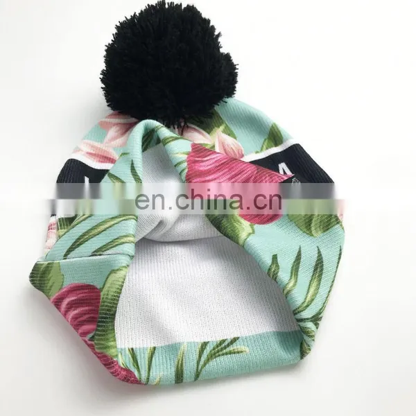 Good Quality Custom Plain Cuff Knitted Beanie,Pom Pom Beanie Hat photo-2