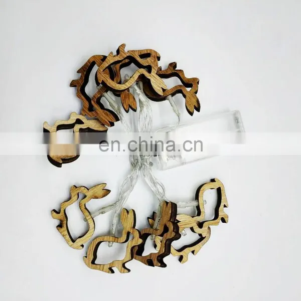 Fairy Wooden Rabbit LED String Light Easter Party Decoration Light photo-4