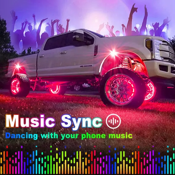 Magic Car Light RGB IP65 Led Strip Light Kit Glow Strip Car WS2811 252LED 12V