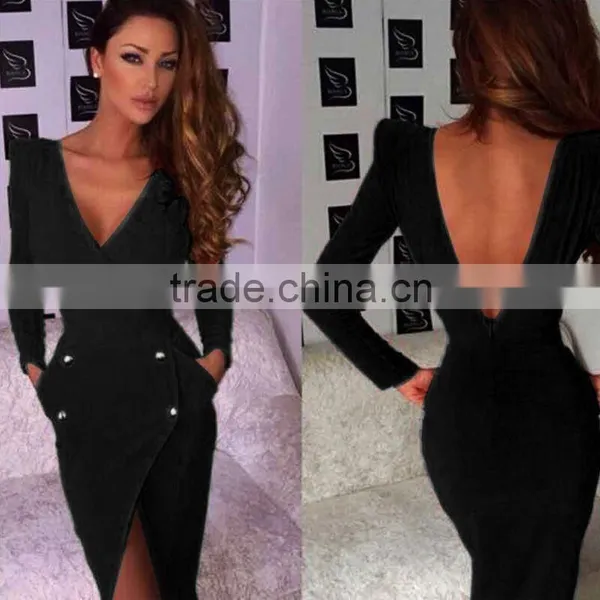 Spring Casual Dress Womans Fashion Dress Long Sleeves Evening Dress photo-3