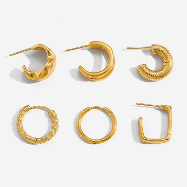 Non-Tarnish 18K Gold Plated Earrings - Stainless Steel Fashion Jewelry for Women photo-4
