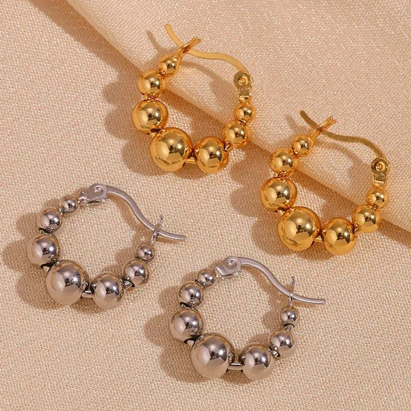 Wholesale Stainless Steel Earrings, Electroplated Matte Finish, 10mm/12mm/15mm Sizes Available photo-4