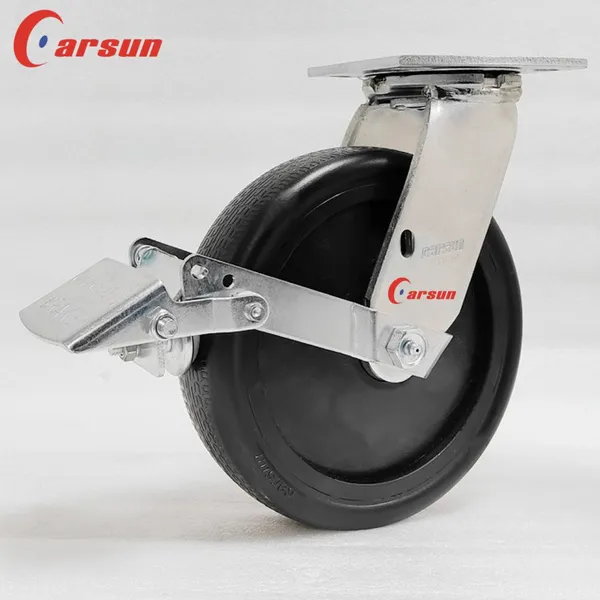Carsun Heavy Duty Caster Wheels 8 Inch Black Nylon Wheels Industrial Swivel Caster photo-4
