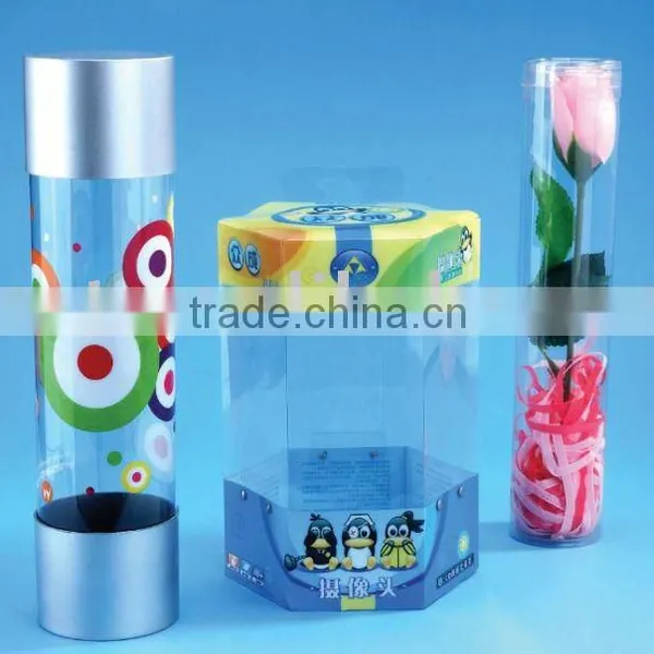 Clear Plastic Cylinder With Sealed Bottom and Hanger Caps