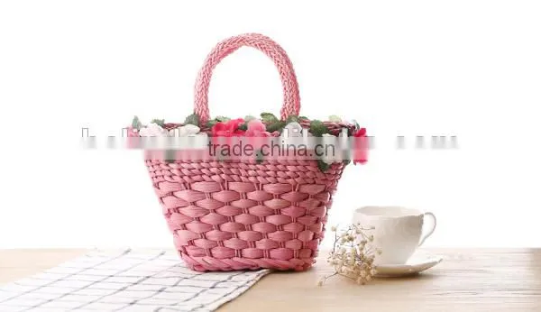 Fashion Girl's Beige Paper Straw Craft Bag photo-4