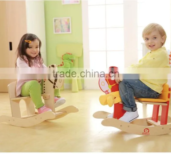 Ride on Animal Toy Red Outdoor Toy Eco-friendly Sport Walking Horse Toy 23.5 Degree Wooden Rocking Horse Kid Riding Horse Toy photo-2