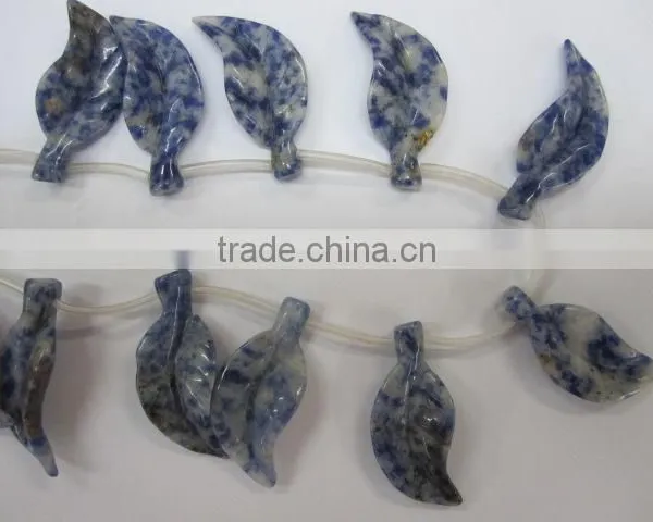 Natural Semi-precious Gemstone Leaf Carving