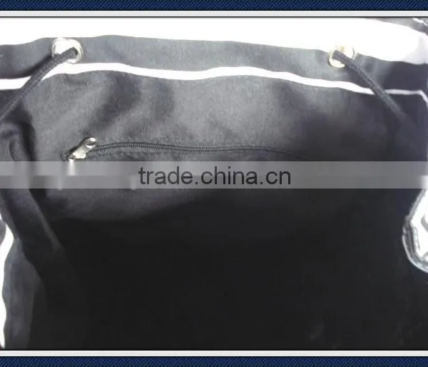 Printed Canvas Backpack Bag With pu Trim photo-4