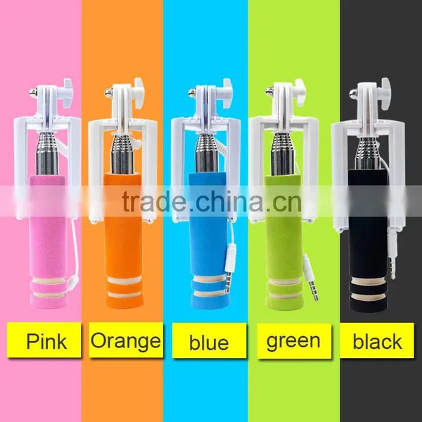 Mini Handheld Wired Remote Phone Selfie Stick Monopod Extendable For Android IOS photo-2