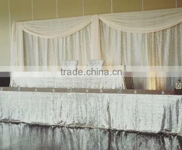 Wedding Blush Champagne Sequin Table Cloth photo-5