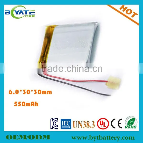 IEC UN38.3 MSDS Certificated 603030 15C 3.7V 500mAh Polymer Battery photo-3