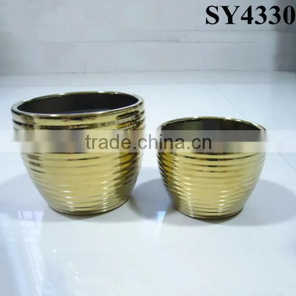 Hotsale Silver Round Ceramic Indoor Flower Pot Wholesale photo-4