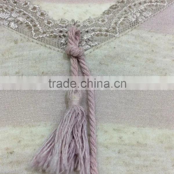 Soft Linen Ladies Long Sleeve Nightgown Set photo-2