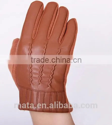 Fashionable Warm Micro Velvet Leather Touch Screen Gloves photo-3