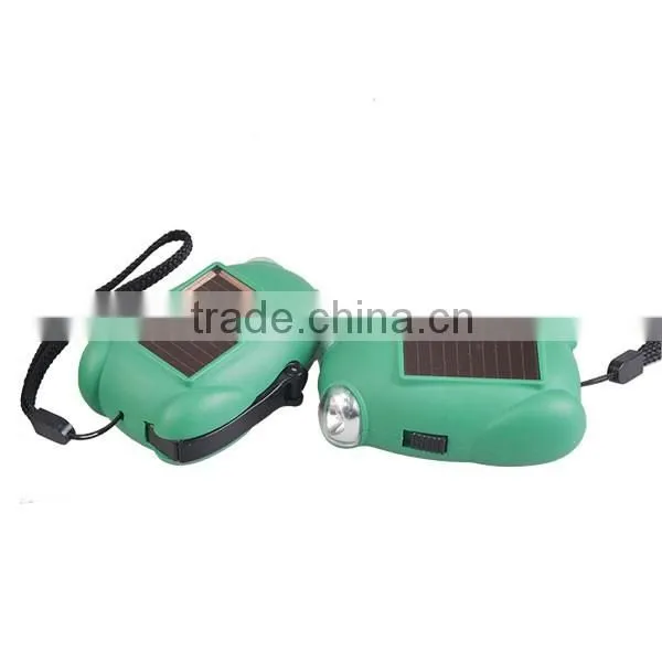 PVC Plastic Solar and Manual Dynamo Flashlight for Kids photo-2
