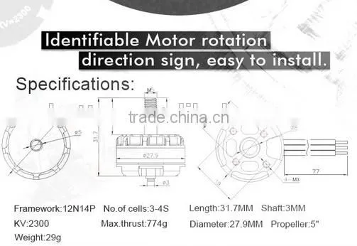 New Emax MT2205-2300kv Motors Special For Competition Quadopter photo-4