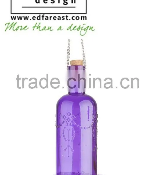 Coloured Glass Birdseed Feeding Bottle photo-3