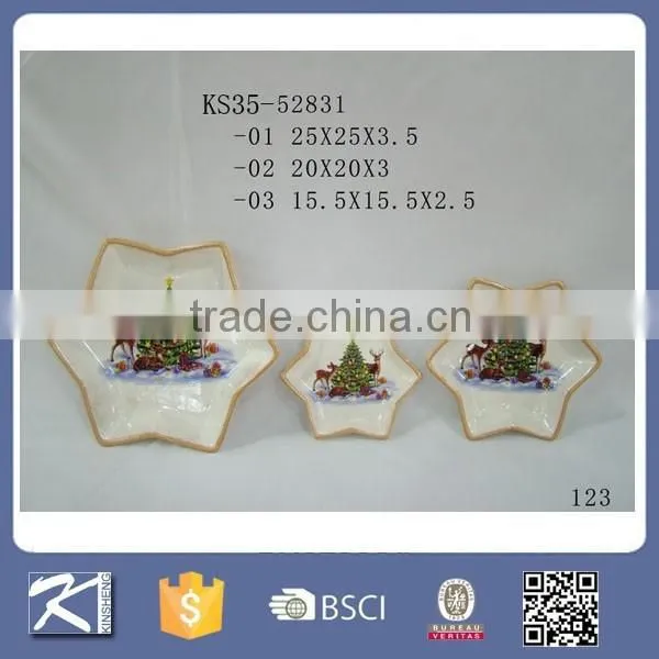 Funny Ceramic Plate Christmas Decoration for Sale