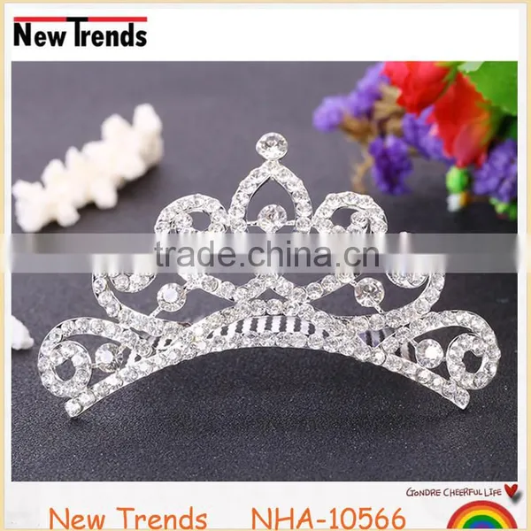 Wholeale Fashion Crystal Princess Tiara Wedding Bridal Hair Acessorios