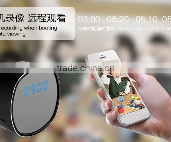 HD720P/30fps Wireless Wifi Desk Alarm Clock Camera photo-5