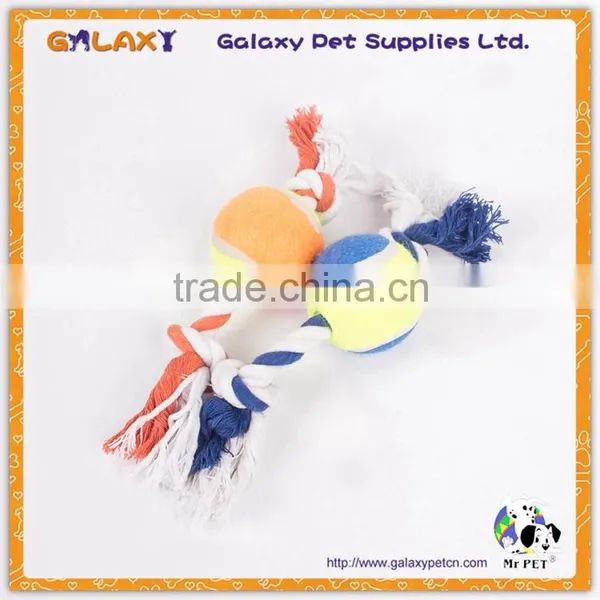 R35200 Factory Wholesale Plush Tennis Ball Chew Toy Cotton Rope Pet Dog Toy photo-2