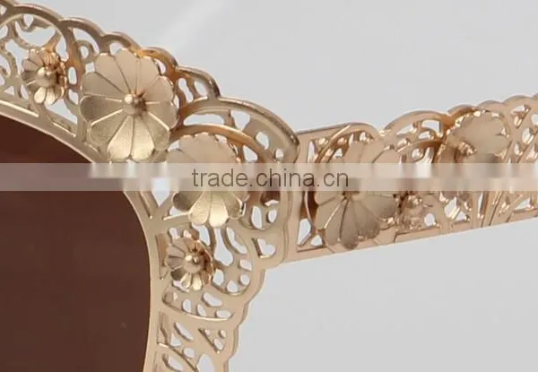Women Ladies Hollow Out Lace Retro Flower Metal Frame Sunglasses Luxury Glasses photo-6