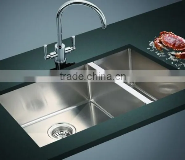 Modern Kitchen Design 70/30 Stainless Steel Kitchen SInk Double Bowl photo-6