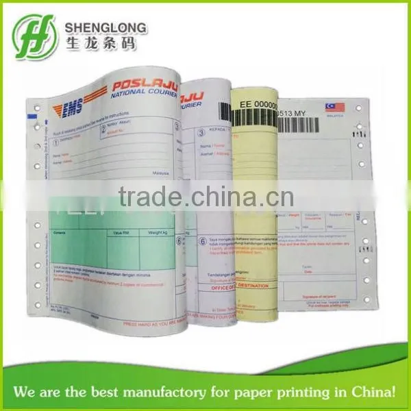 (PHOTO)FREE SAMPLE,210x140mm,4-ply,39barcode,color Paper,EMS National Courier Waybill photo-2