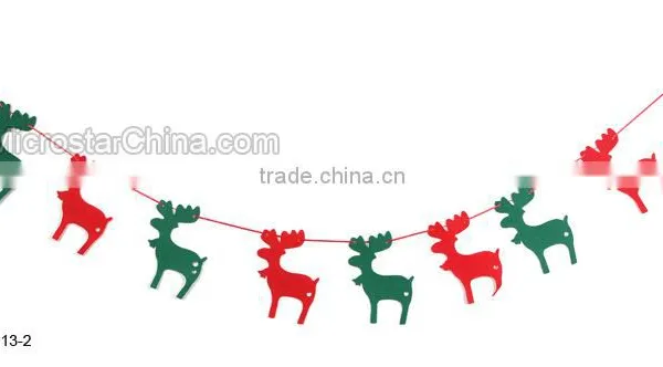 Mixed Color Christmas Santa Claus and Deer Non-woven Christmas Pull Flags Tree Holiday Party Hanging Decorations Ornament photo-3