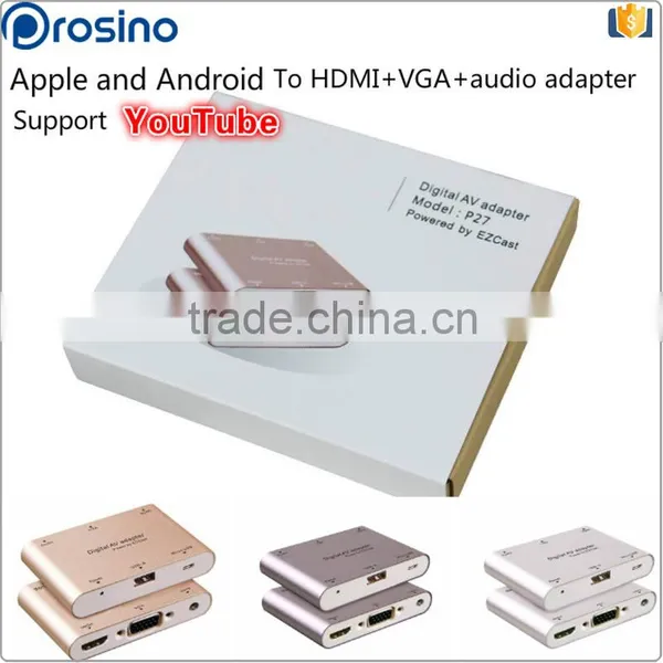 Customized Multifunction VGA / Audio Connector USB-A / Micro USB Digital Av Multiport Adapter photo-6