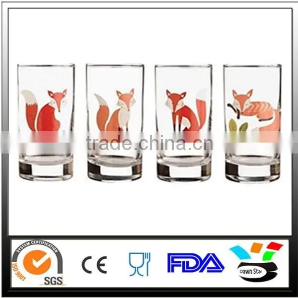 Decorated Glassware Fox Design Hiball Glass Tumbler